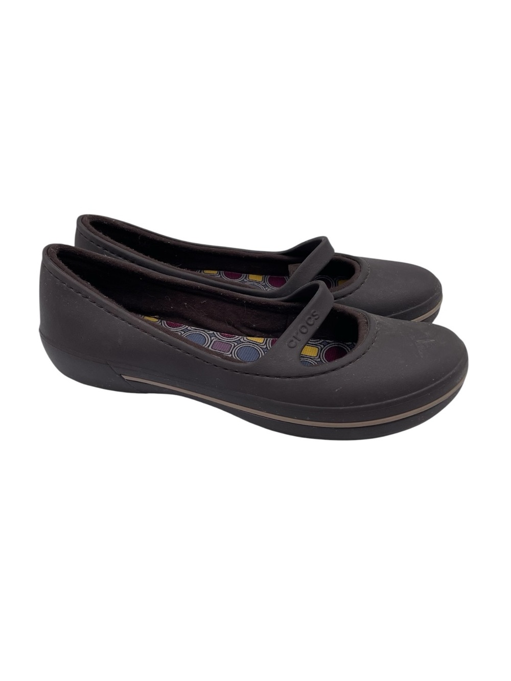 Crocs Crocband Winter Flats Mary Jane Shoes Women's Size 9 Brown Lined Y2K